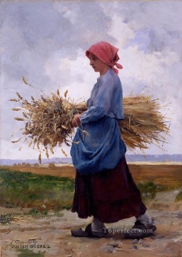  realism Oil Painting - Returning from the fields2 farm life Realism Julien Dupre